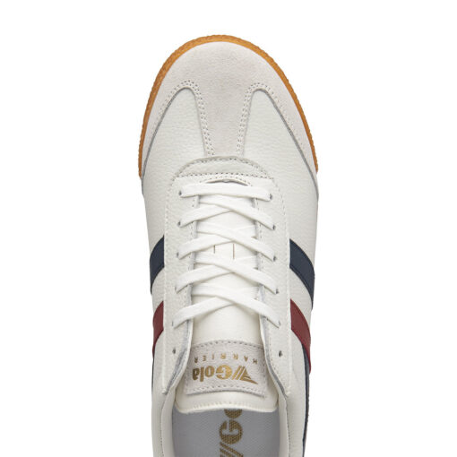 Gola - Harrier Leather Trainers White Navy Red Top
