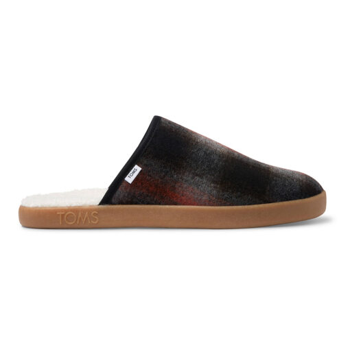 Toms Harbor Slipper Abstract Plaid Red